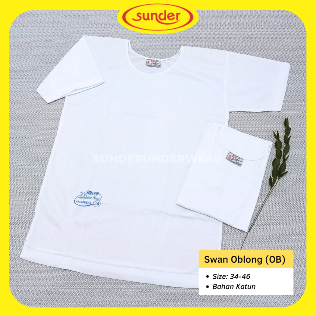 Kaos Oblong Swan Pria Jumbo Kaos Dalam Lengan Pendek Putih Laki Laki Dewasa