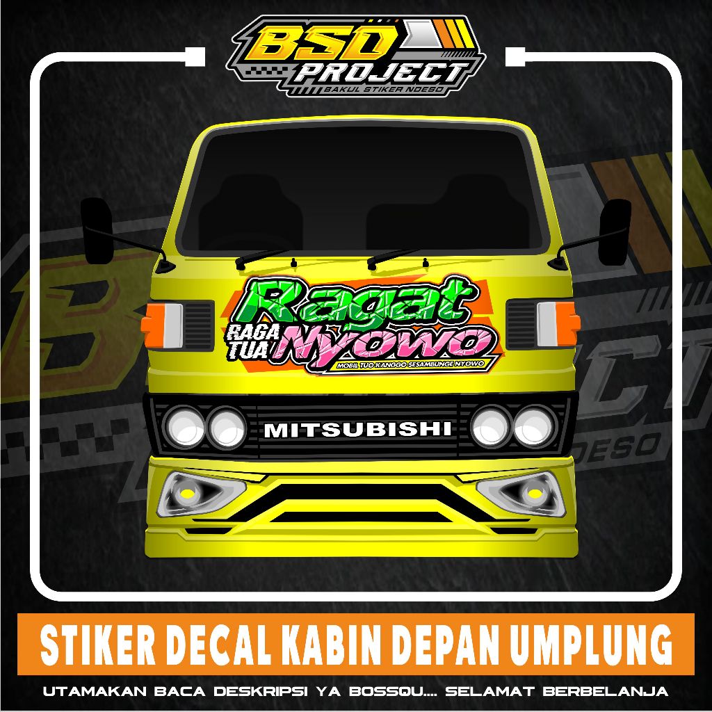 TERMURAH STIKER DECAL KABIN TRUK UMPLUNG RAGAT NYOWO STIKER KABIN DEPAN TRUK