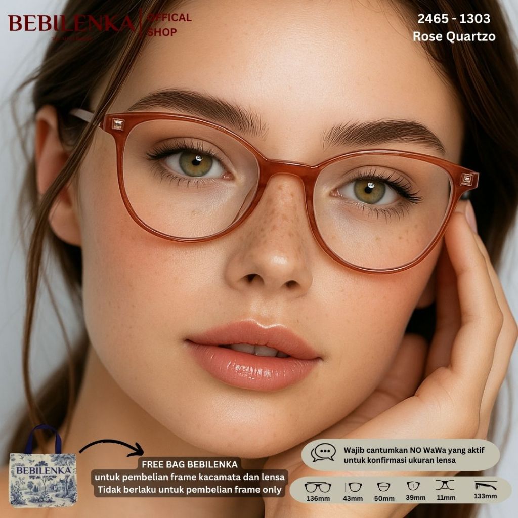 Kacamata Bebilenka Kode 2465 - 1303 Free Bag Bebilenka Tas Kacamata Korea Kotak Kacamata Gaya, Kacam