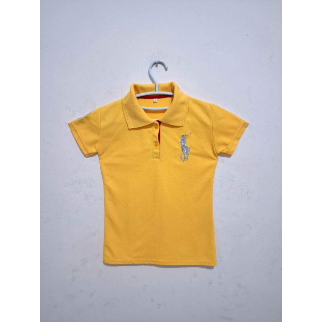Polo Shirt / Kaos kerah wanita polo kuning size M