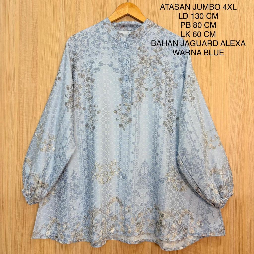 Atasan Kemeja Jumbo Ld 130 Cm Motif Bunga Kekinian - Hanin Top