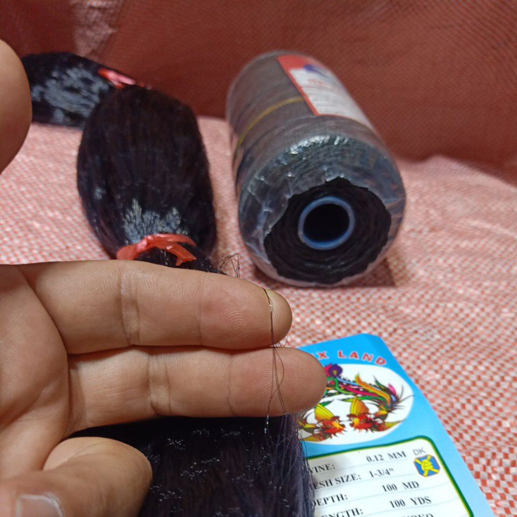 012 Jaring burung hitam 1¾"  tinggi 4 meter 100 /100 bonus 1 roll benang pe, buat burung sebesar per