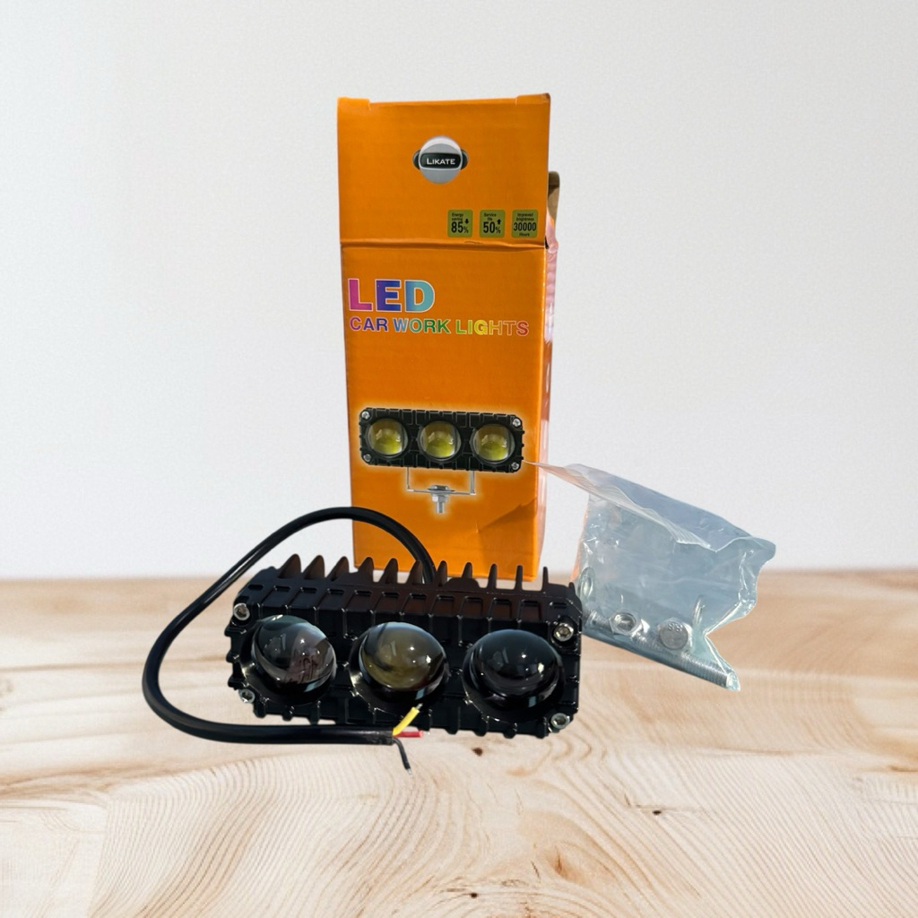 Lampu Led 3Mata LED Motor Work Light 3 Mata Super Terang.