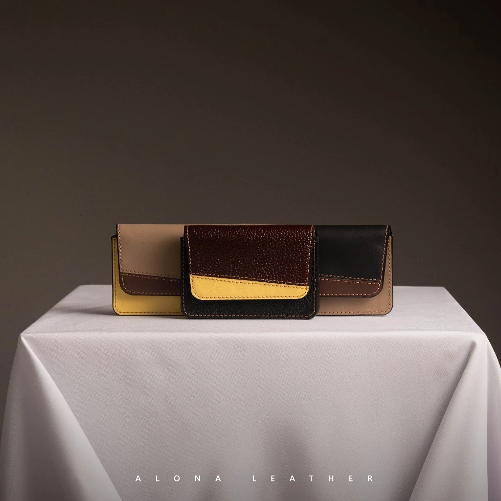 Dompet Kartu Mini Slim Tipis Wanita Kulit Sapi Asli Alona Zalina Card Holder Leather Premium Simple