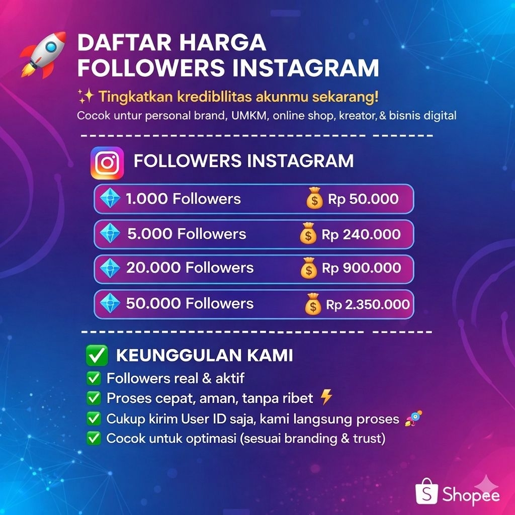 Followers Instagram - Jasa Tambah Follower IG Murah Cepat & Bergaransi Aman Drop Tanpa Password