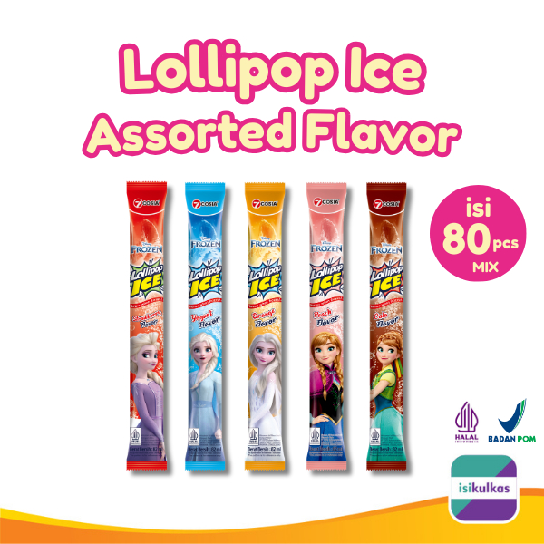 7COSIA Es Lilin Yogurt EDISI DISNEY ICEPOP 80pcs 82ml Lollipop Ice Yogurt Orange Strawberry Cola Pea