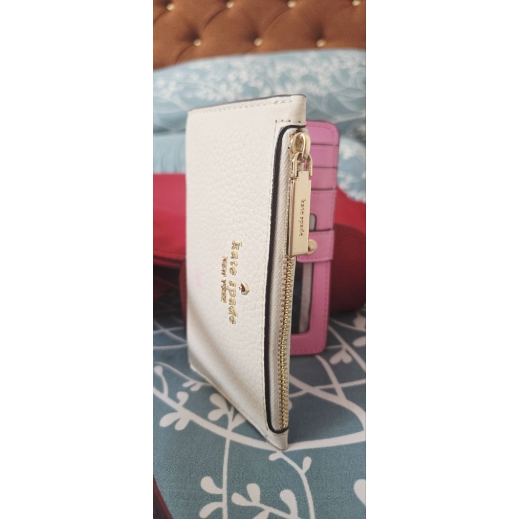 dompet Kate spade julia small slim bifold wallet phoebe leather preloved