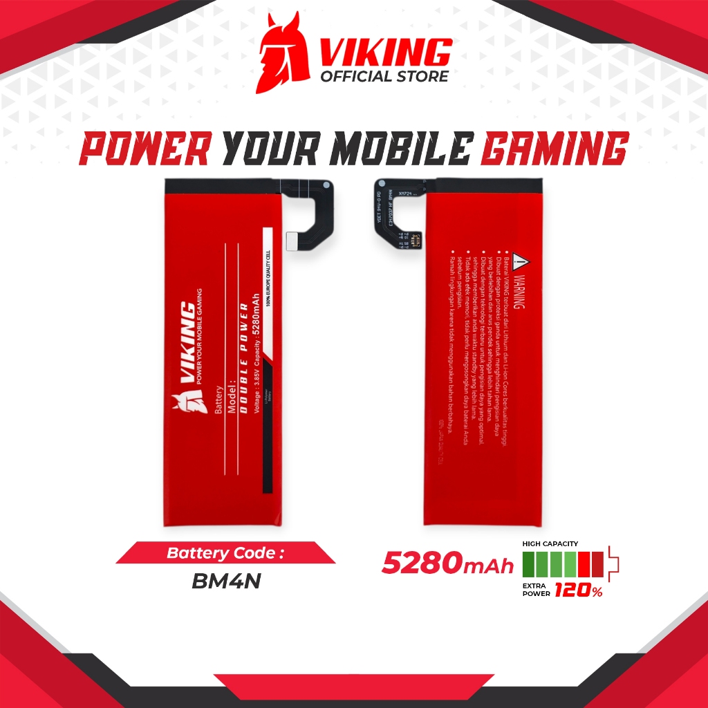 VIKING Baterai BM4N Double Power for XiaoMi Mi 10 5G / Mi10 Pro 5G Batre Batrai Battery Original Ori