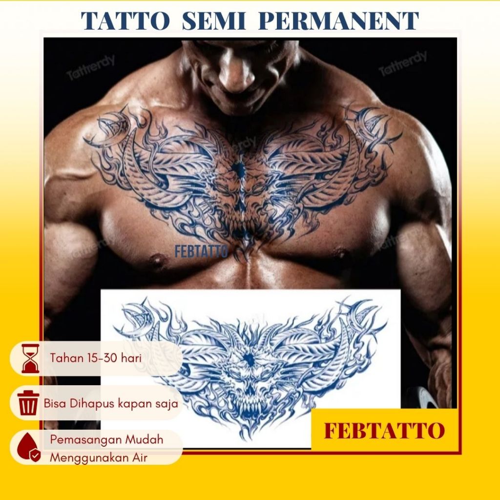 FRUIT INK Temporary Tattoo Full Chest Semi Permanent Motif Aesthetic Tattoo Temporary Tattoo Sticker