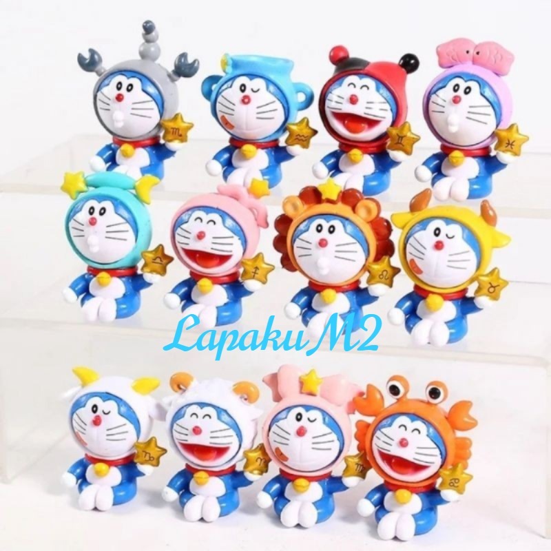 Figure Doraemon Zodiak Set 12pc 5-6cm Topper Doraemon Zodiac Topper