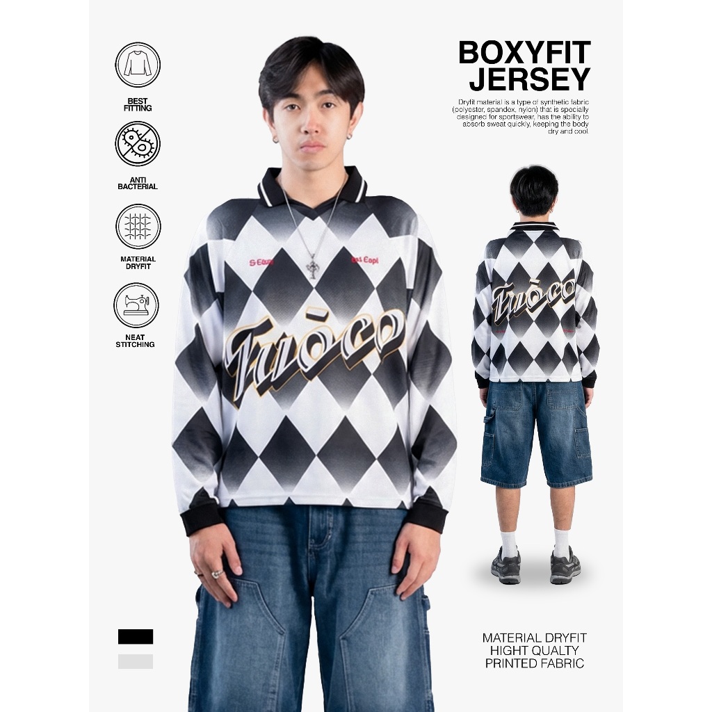 Exhale Jersey Longsleeve Boxy fit Fuoco