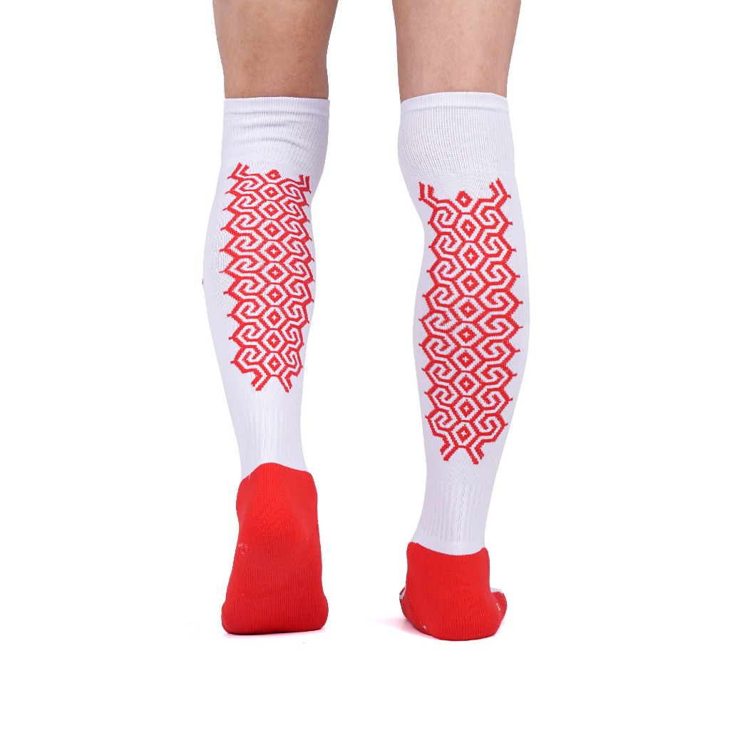Kaos Kaki Bermen'go Futsal Sepakbola Soccer Shock - White Red