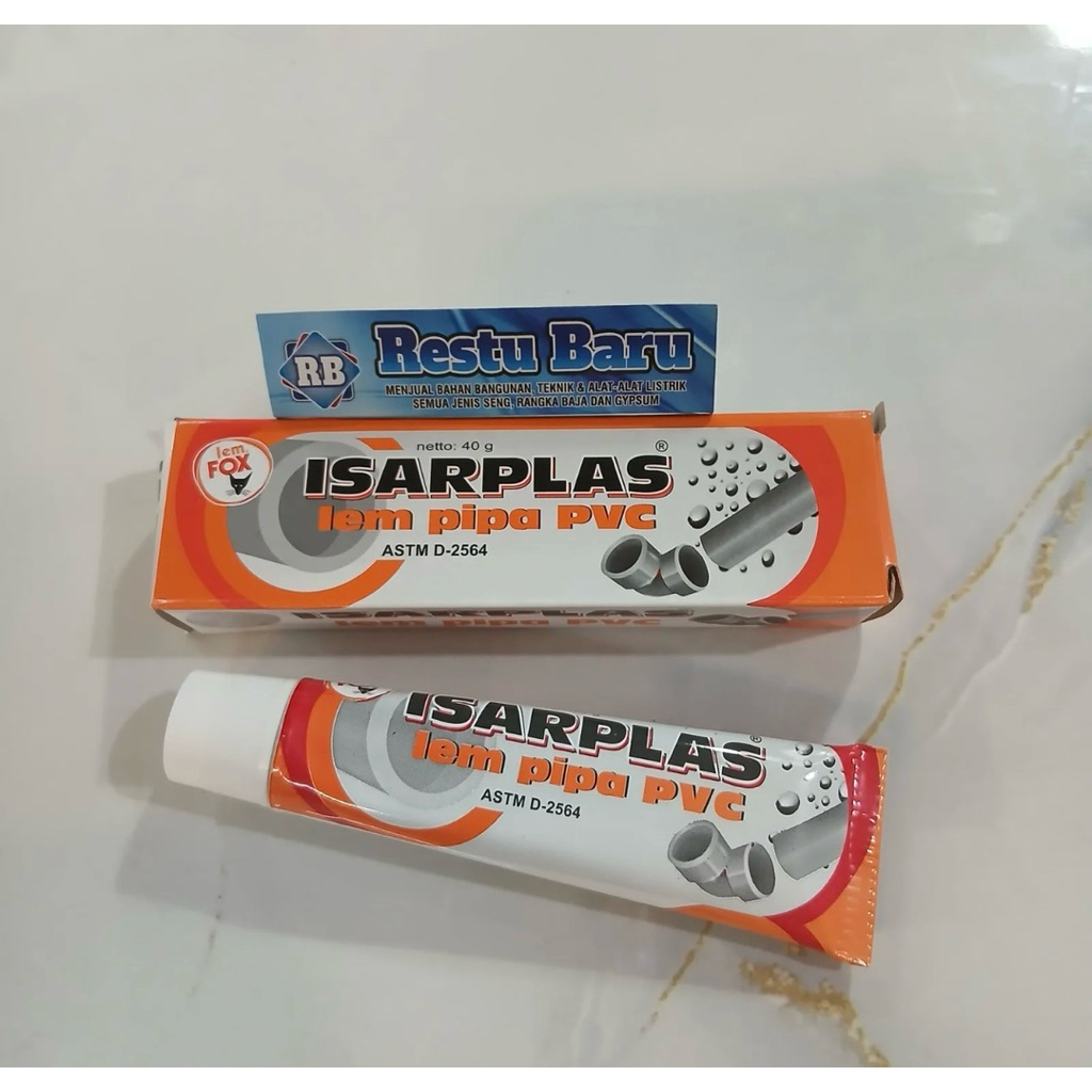 Lem isarplas lem fox 40gram- Lem pipa PVC super kuat | anti bocor