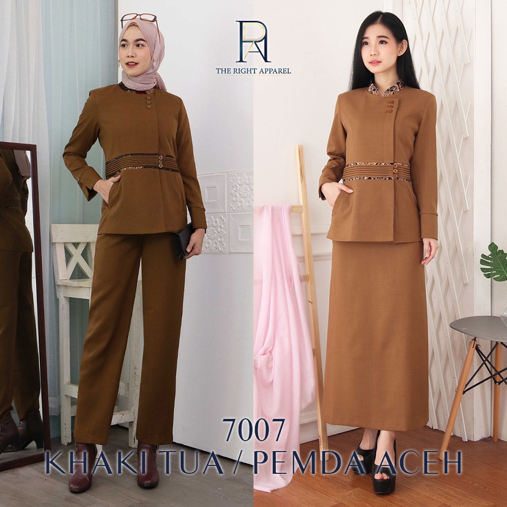 Blazer Seragam Wanita Jas Formal Kerah Mandarin Shanghai Lengan Panjang Kancing Samping dengan Detai