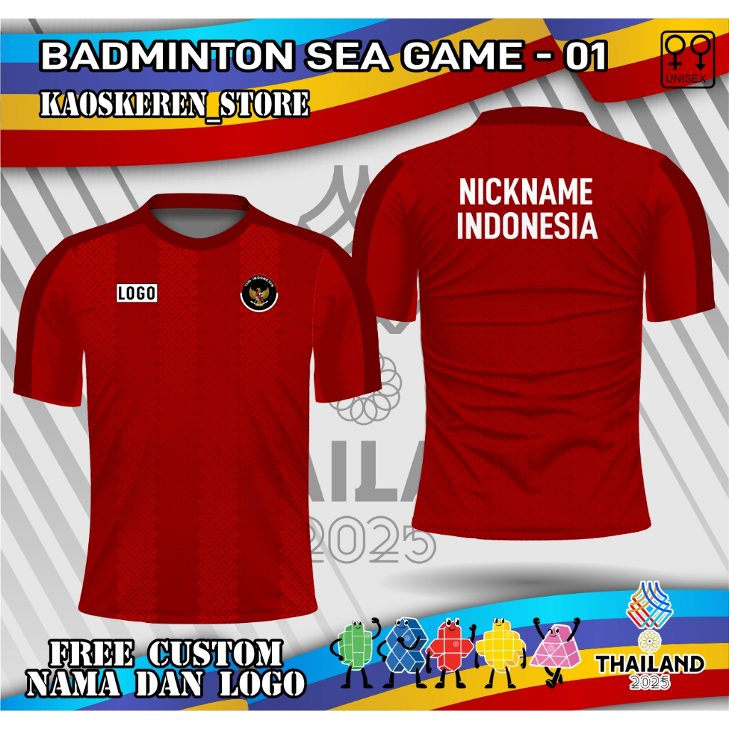 Jersey badminton timnas indonesia sea games thailand 2025 baju bulu tangkis kaos badminton timnas in