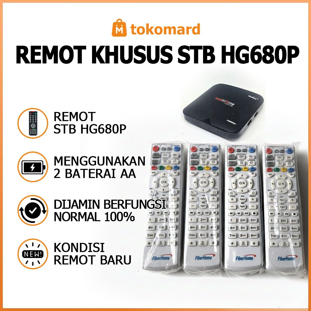 Remot Khusus STB HG680P, Remote STB Fiberhom HG680-P Dikirim Sesuai Gambar