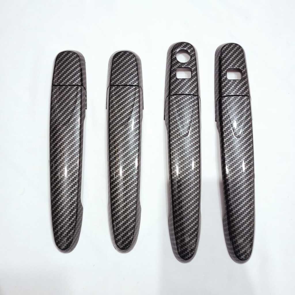 Pelindung Pintu Cover Handle Mobil Toyota Rush 2018 Gr Sport Smartkey Carbon Glossy