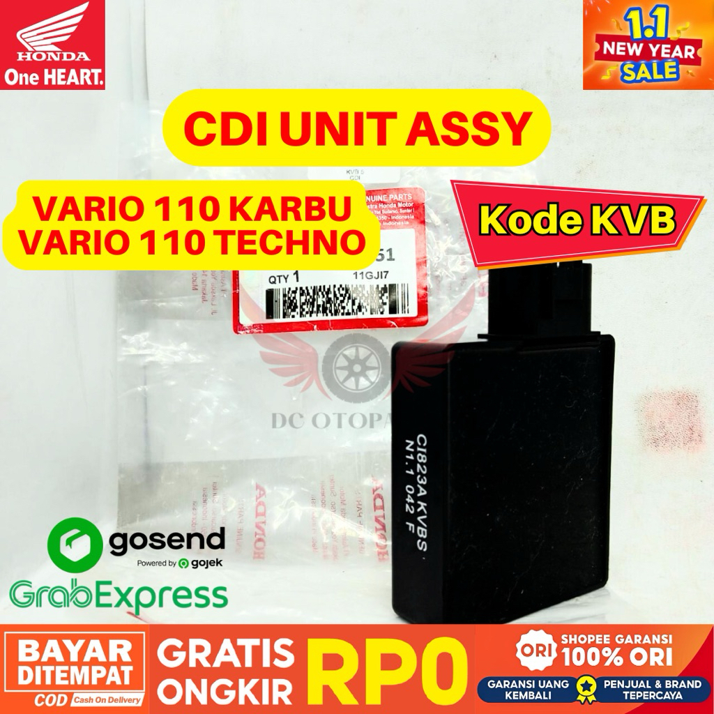 KVB CDI UNIT ASSY VARIO 110 ORIGINAL AHM HONDA, CDI ORIGINAL VARIO 110 KARBU, CDI VARIO 110 TECHNO, 