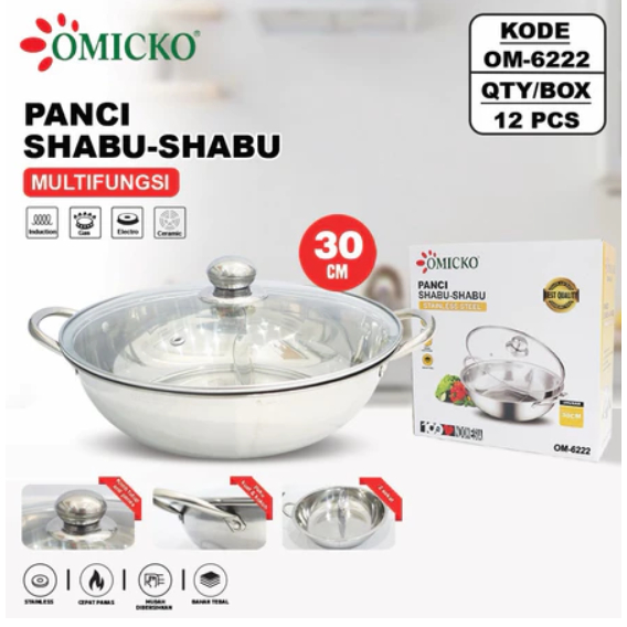 PANCI SHABU-SHABU MULTIFUNGSI Stainless Steel 30cm OMICKO OM 6222