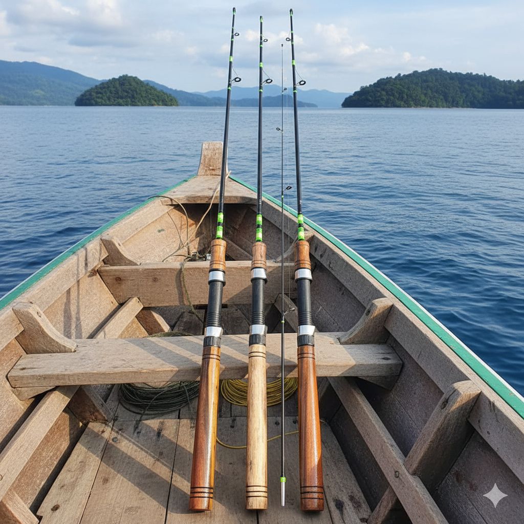 Joran pancing udang galah set 3 berkualitas