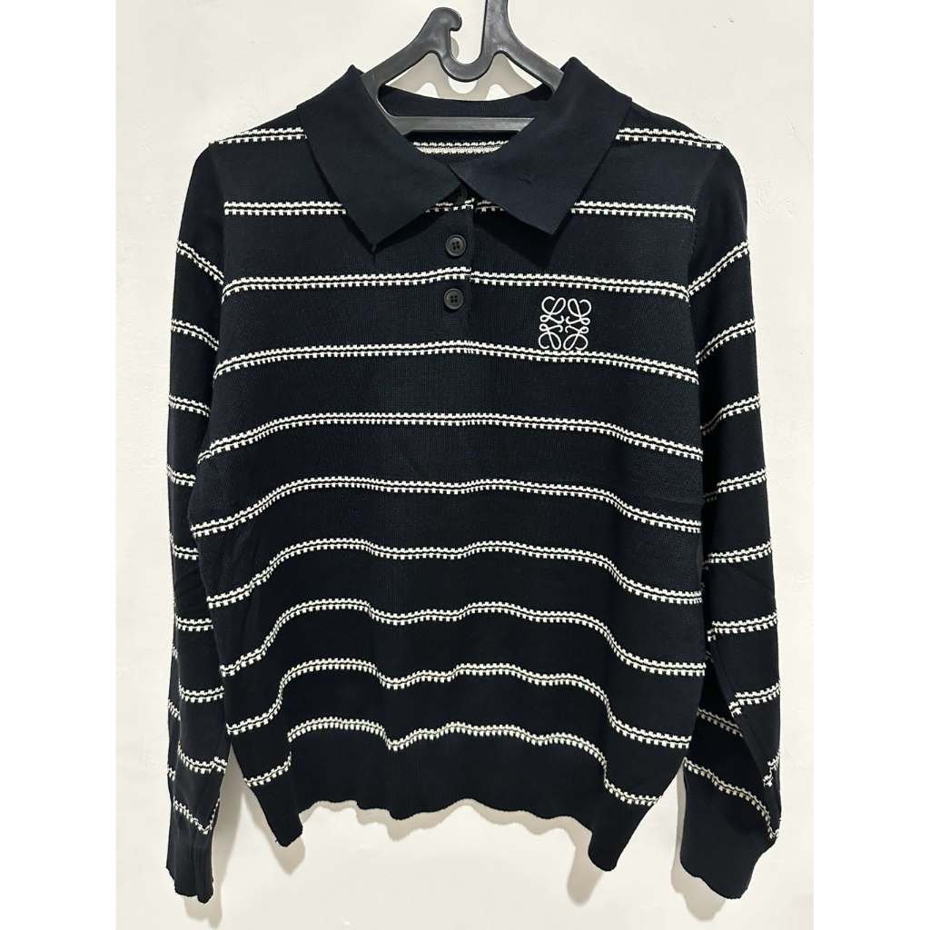 [BKK Collection] Sweater Stripe Half Kancing Aktif - Black | Sweater & Cardigan Cewek