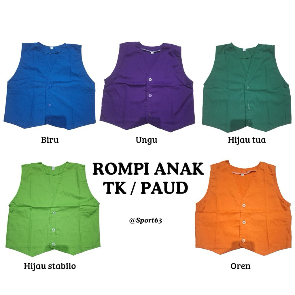 Rompi anak Tk/Paud/rompi sekolah anak Tk/rompi sekolah anak paud/rompi anak-anak/rompi anak tk/rompi