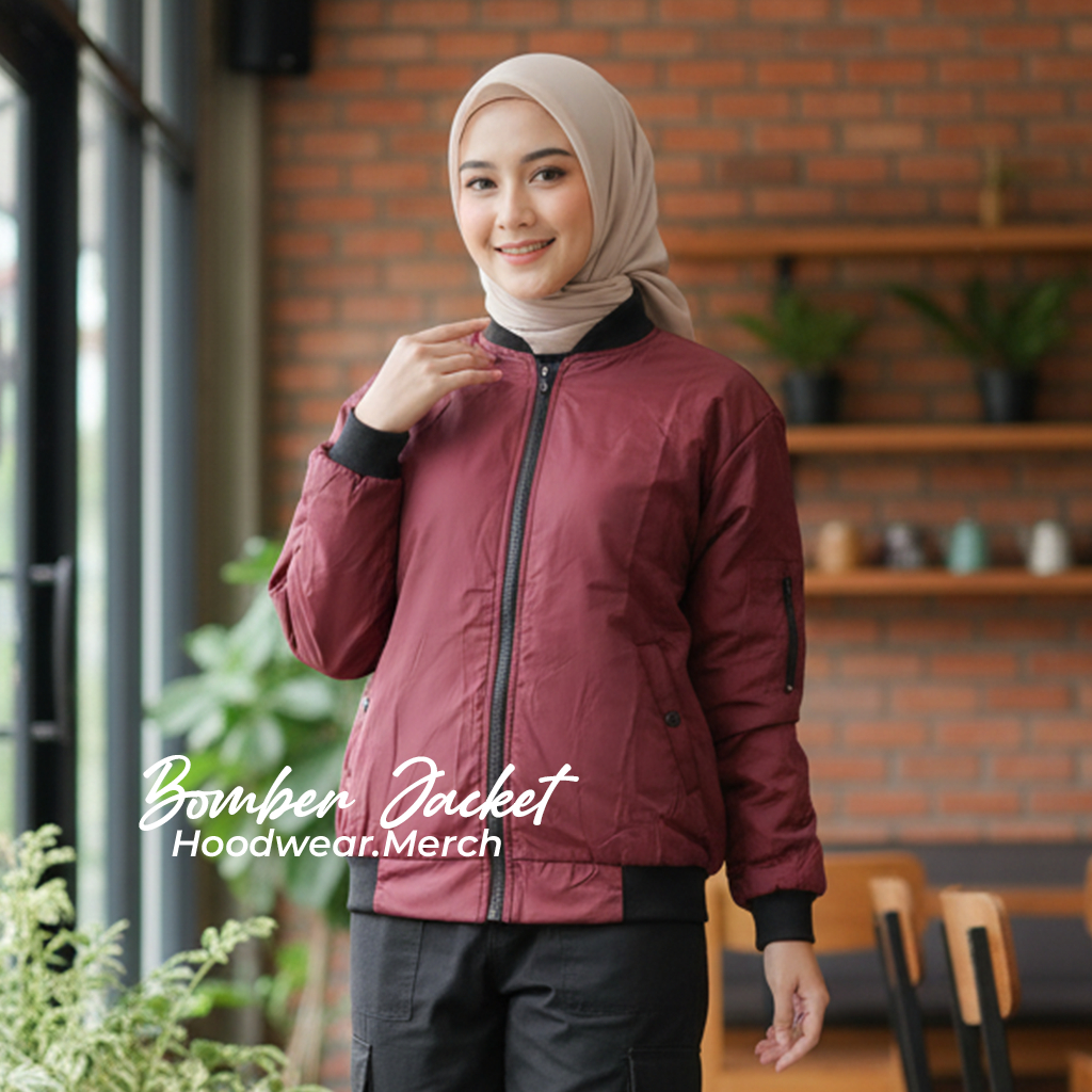 Jaket Motor Wanita Bomber Parasut Korean Style Jaket Bomber Wanita Jaket Cewek Jumbo