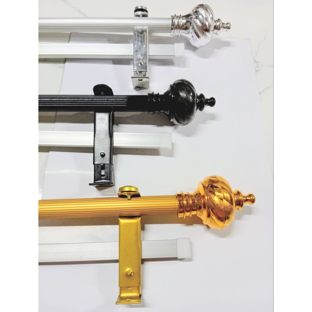 Batang Besi Tiang Gorden Doblle rell vitrase Full Sett