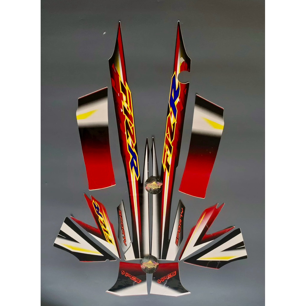 STRIPING STIKER FIZ R SPORTY 2003 HITAM CORAK MERAH