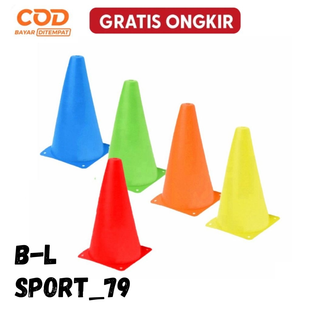 Cone Kerucut CONE ALAT TRAINING OLAHRAGA SATU SET 12 pcs (1 LUSIN) / KUN CONES KERUCUT RAPAT 38 CM T
