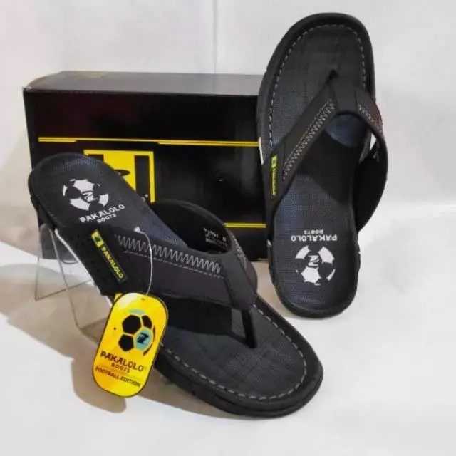 Pakalolo Sandal Kulit Pria Cokelat Anti-Slip Bahan Nyaman Desain Japit Cowo Stylish Ukuran 38-44 Ter