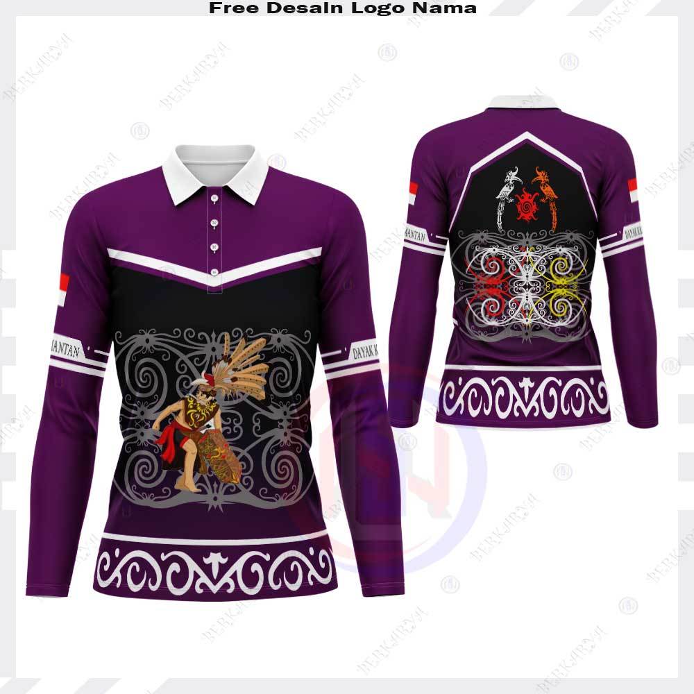 Kaos Kerah Wanita Batik Dayak Jersey Dayak Kalimantan Kaos Dayak Kalimantan Terbaru