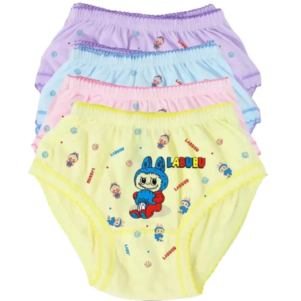 CD labubu isi 12 pcs celana dalam anak perempuan motif LUCU cd cangcut anak cewek slempak 2-9 th