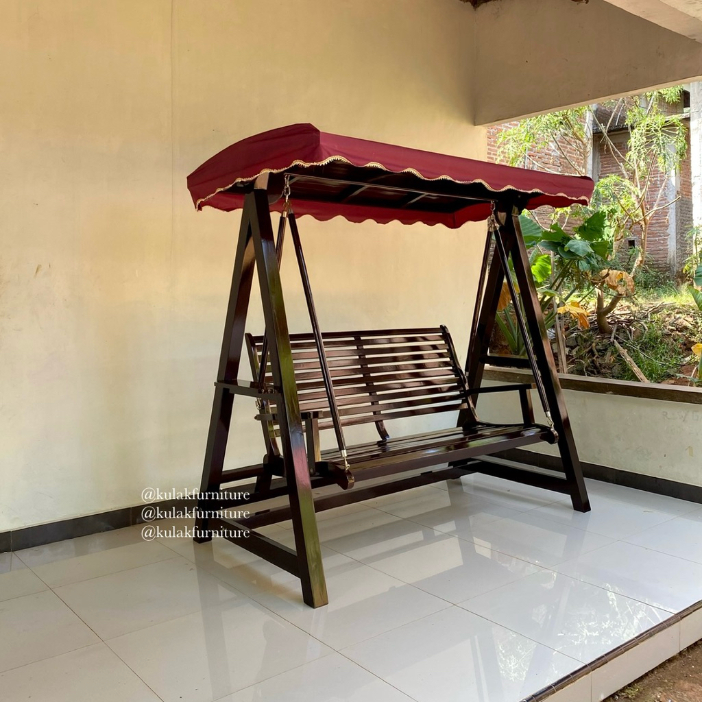 ayunan minimalis kayu jati / ayunan taman jati / ayunan minimalis jumbo kayu jati asli jepara