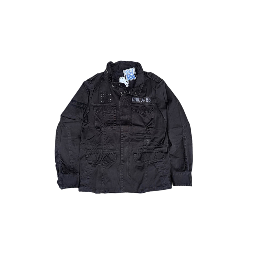Jacket Parka Model M65 Size Medium ANDEW K0rean Military Styled Black Canvas