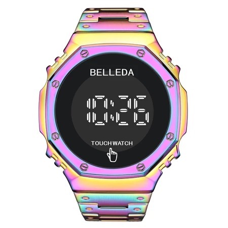 Belleda Jam Tangan Pria B 9420 Touch Screen Rantai Stainless Anti Air Digital Bergaransi