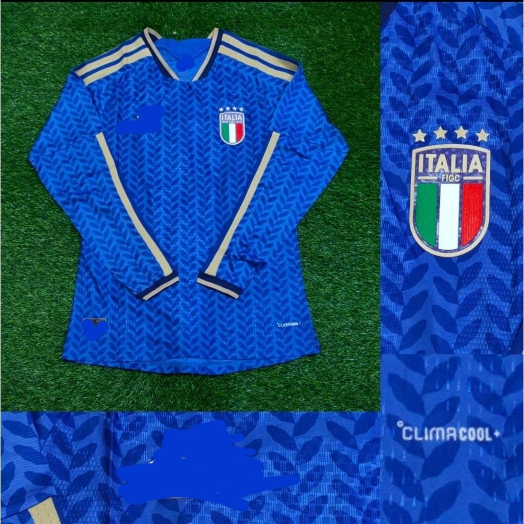 Jersey Kaos Baju Sepak Bola Timnas Italy Itali Italia Home Away 3rd Third Biru Climachill Adizero Pl