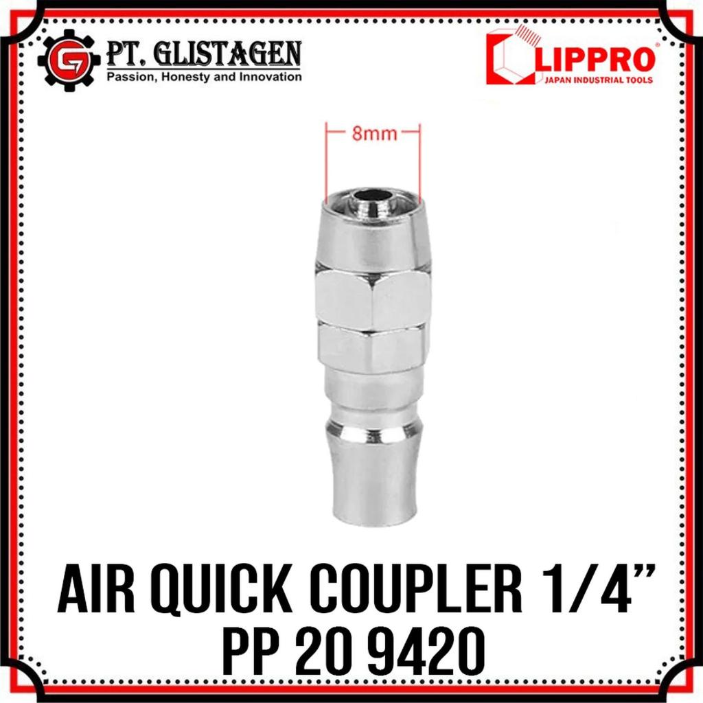 Lippro Coupler 1/4" One Touch PP20 Quick Coupler 1/4 Inch PP 20 Konektor Selang Kompresor Conector C
