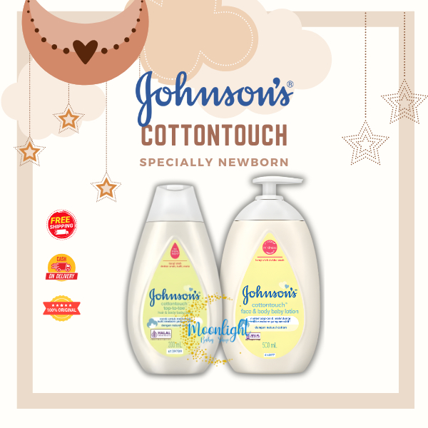 Johnson's Cottontouch Series– Top To Toe Hair & Body Baby Bath 200ml | Face & Body Baby Lotion 500ml