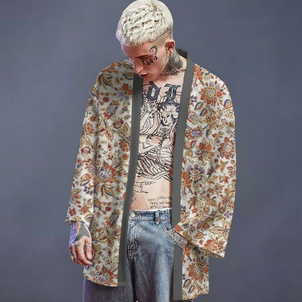 Premium Indonesian Batik Graphic Art Polyester Haori Kimono