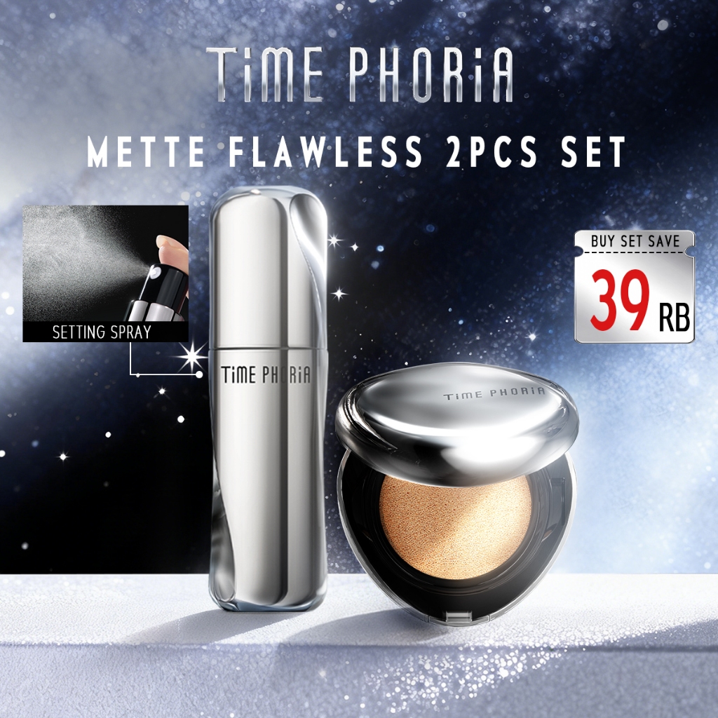 TIME PHORIA - METTE FLAWLESS  2PCS SET - Matte Perfection Cushion 11g+Spray 60ML| Make Up