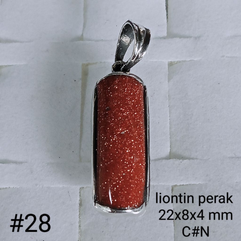 liontin perak, batu pasir emas