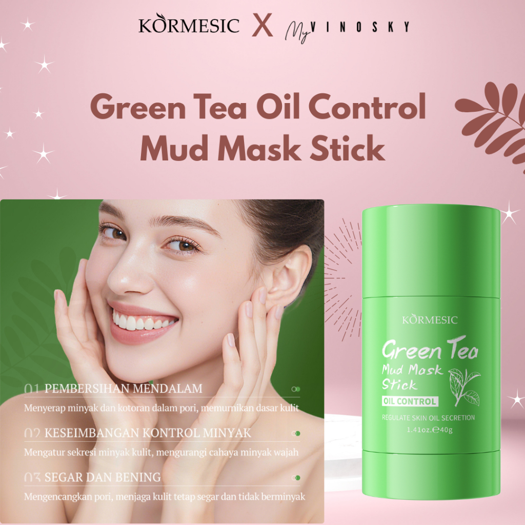 [BPOM] KORMESIC Green Tea Oil Control Mud Mask Stick 40 Gr
