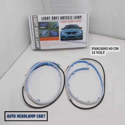 Lampu Alis LED Running 60 CM 12 Volt DRL Lampu Alis Fleksibel Waterproof 2 Mode Motor Mobil 12 Volt