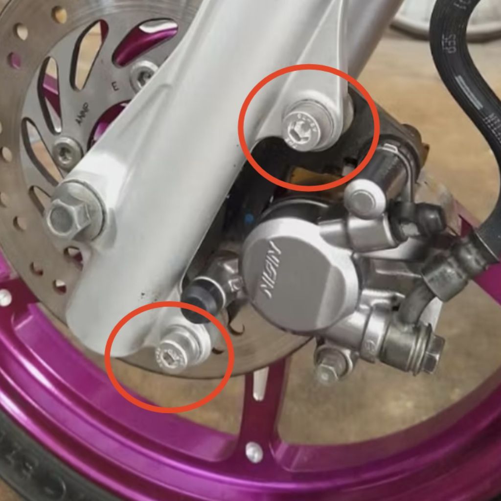 baut l L stenlis kaliper cakram bottom shock skok depan honda vario beat scoopy  supra