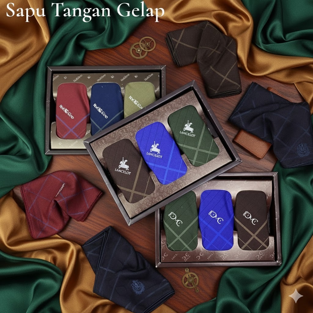 Sapu Tangan Handuk Polo Original ( Isi 1 Kotak 6 Pcs ) Warna ( Gelap ) - Sapu Tangan Polo Cotton Hig