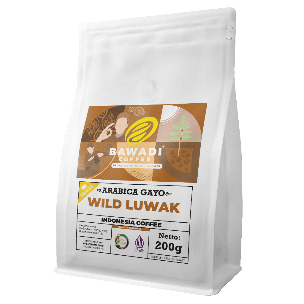 Kopi Arabica Luwak 200gr Bawadi Coffee -  Arabica Gayo Premium - Kopi Aceh - Kopi -