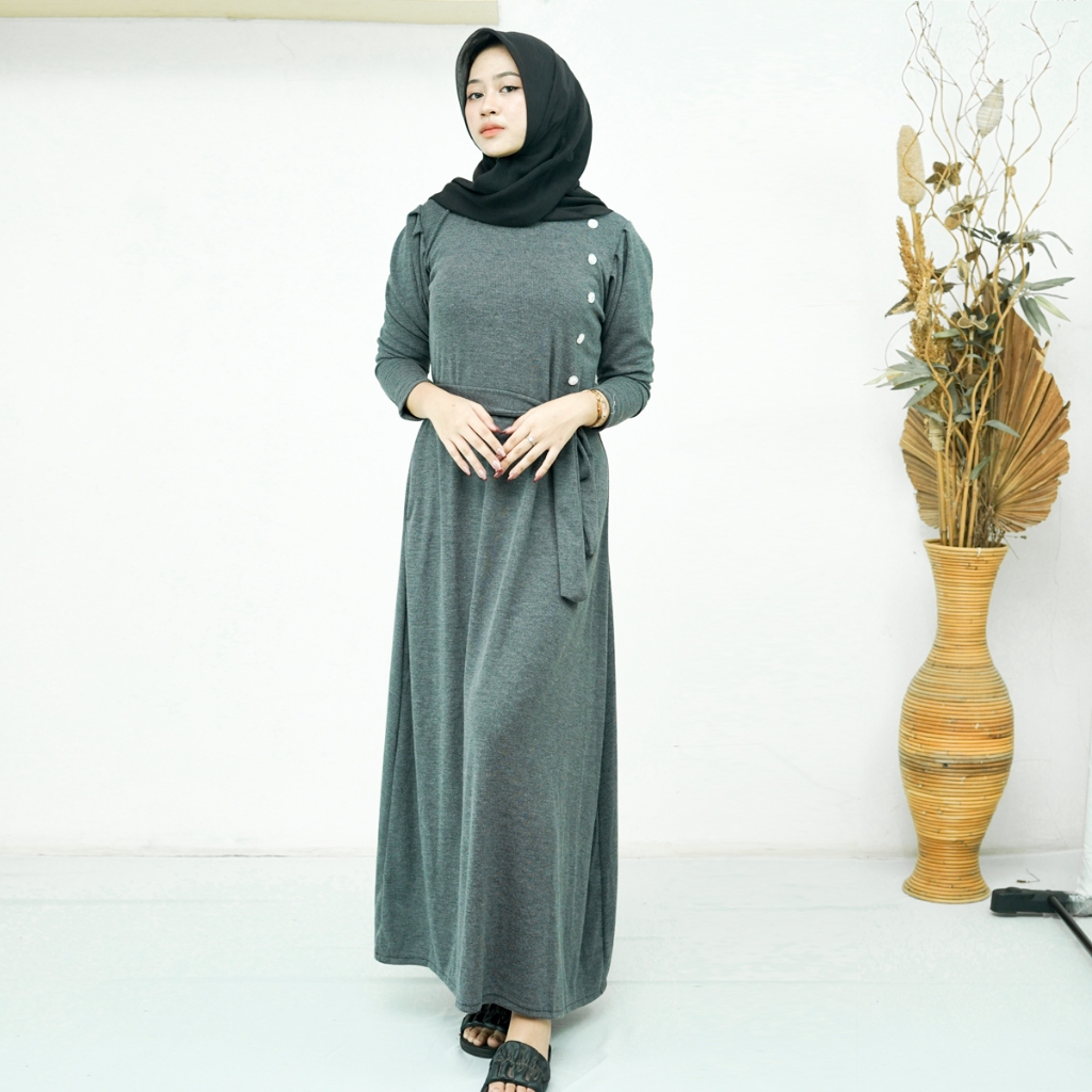Humaya Gamis Lebaran 2025 Model Gamis Terbaru Abaya Premium Polos Mewah Baju Wanita RMD 01