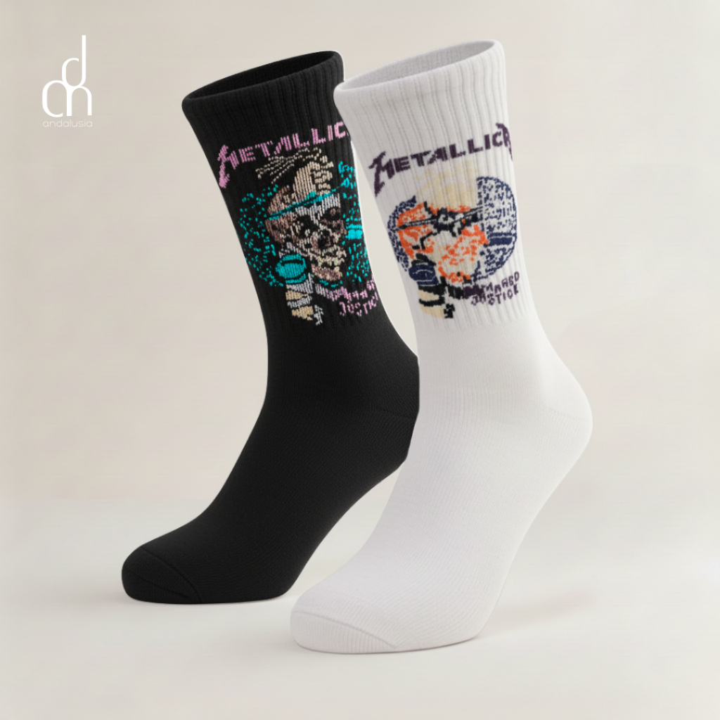 ANDALUSIA - Kaos Kaki Pria Crew Band Metal Riot Series