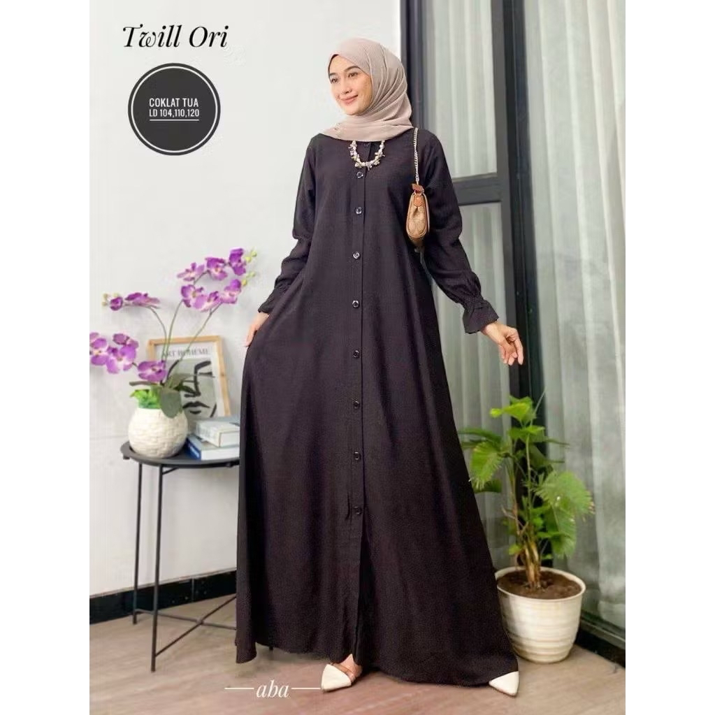 (COD) GAMIS POLOS TWILL ORI TERMURAH | GAMIS BUSUI | GAMIS UMROH | GAMIS KANCING DEPAN